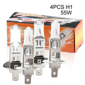 4tk H1 halogeenpirn Kollane 12V 55W 4500K läbipaistvast klaasist auto esituli Automaatne halogeen udutulelatern autotuled autotarvikud