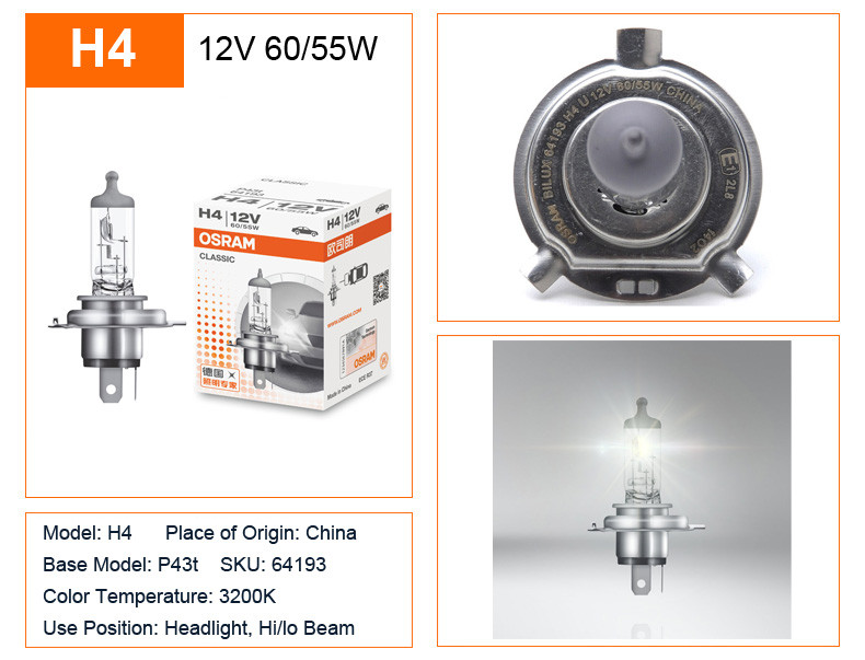 OSRAM originale H1 H4 H3 H7 12V luce Standard lampada 3200K faro Auto  fendinebbia 55W 65W 100W lampadina alogena per Auto qualità OEM (1 pz) -  AliExpress