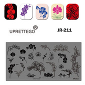 2019 Predložak ploče za utiskivanje od nehrđajućeg čelika ruska fraza Maslačak Žarulja Slobodna linija Crkvena orhideja Alat za nokte JR211-220