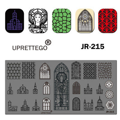 2019 Predložak ploče za utiskivanje od nehrđajućeg čelika ruska fraza Maslačak Žarulja Slobodna linija Crkvena orhideja Alat za nokte JR211-220