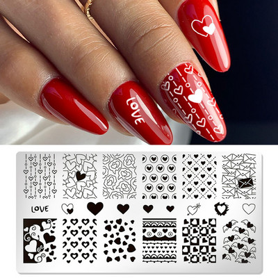 1 tk küünekunsti mallid tembeldusplaadi disaini armastaja roostevabast terasest temperatuuriga pitstempli mallid plaadid pilt