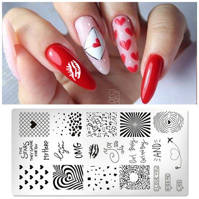 1 tk küünekunsti mallid tembeldusplaadi disaini armastaja roostevabast terasest temperatuuriga pitstempli mallid plaadid pilt