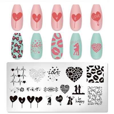 1 tk küünekunsti mallid tembeldusplaadi disaini armastaja roostevabast terasest temperatuuriga pitstempli mallid plaadid pilt