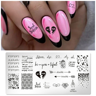 1 tk küünekunsti mallid tembeldusplaadi disaini armastaja roostevabast terasest temperatuuriga pitstempli mallid plaadid pilt