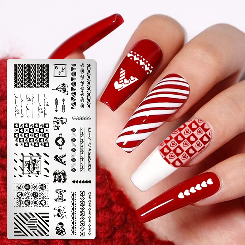 1 tk küünekunsti mallid tembeldusplaadi disaini armastaja roostevabast terasest temperatuuriga pitstempli mallid plaadid pilt