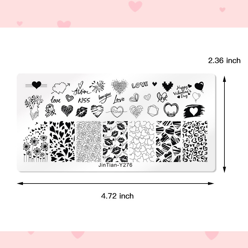 1 tk küünekunsti mallid tembeldusplaadi disaini armastaja roostevabast terasest temperatuuriga pitstempli mallid plaadid pilt