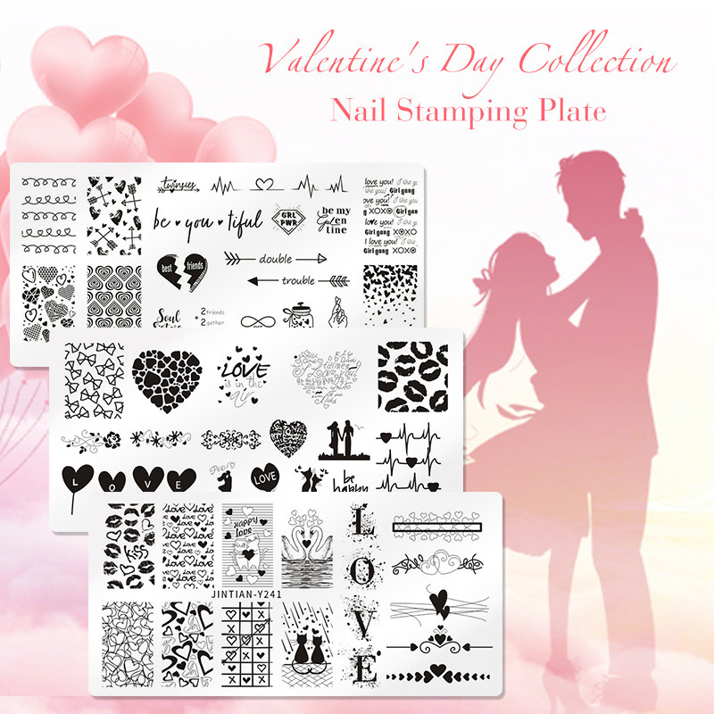 1 tk küünekunsti mallid tembeldusplaadi disaini armastaja roostevabast terasest temperatuuriga pitstempli mallid plaadid pilt