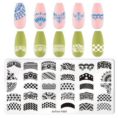 1db aranyos kutya körömbélyegző lemezek Love Four Leaves lóhere egyszarvú köröm sablonok állati leopárd körömdíszítő mintás sablonok