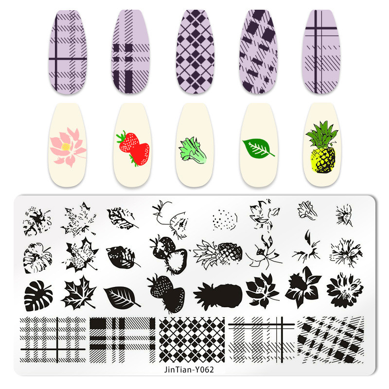 1db aranyos kutya körömbélyegző lemezek Love Four Leaves lóhere egyszarvú köröm sablonok állati leopárd körömdíszítő mintás sablonok