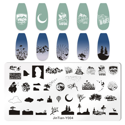 15 kujundust tembeldavad plaadid Tiigrisebra Madu Trükis Loomakujutis Roostevabast terasest küünekunsti šabloon Tekstuur maniküüri kaunistused