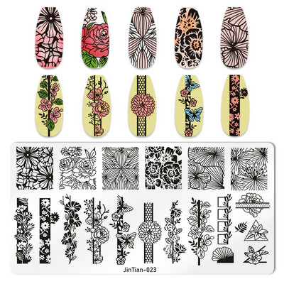 15 kujundust tembeldavad plaadid Tiigrisebra Madu Trükis Loomakujutis Roostevabast terasest küünekunsti šabloon Tekstuur maniküüri kaunistused