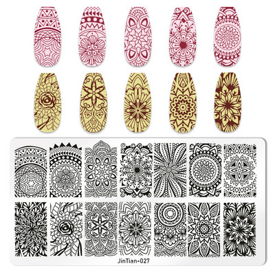 15 kujundust tembeldavad plaadid Tiigrisebra Madu Trükis Loomakujutis Roostevabast terasest küünekunsti šabloon Tekstuur maniküüri kaunistused