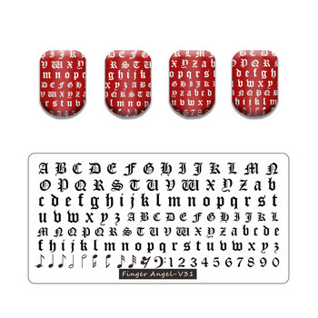 Палмов лист Плоча за щамповане на нокти Цвете Ивица Шаблони за печат за нокти Листа Цветен печат Шаблон Линия Дантела Писмо Череп Покер