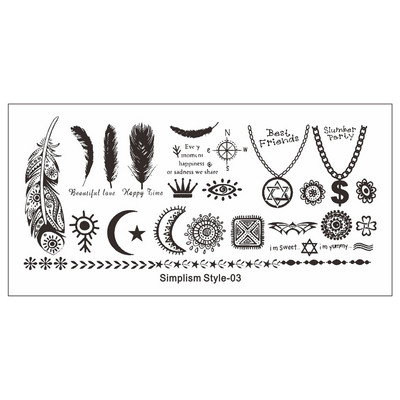 Πλάκα για σφράγιση νυχιών φύλλων φοίνικα Πρότυπα σφραγίδας νυχιών με λωρίδες λουλουδιών φύλλα floral εκτύπωσης στένσιλ γραμμή δαντέλας γράμμα κρανίο πόκερ