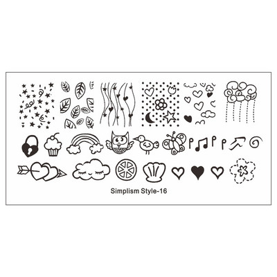 Πλάκα για σφράγιση νυχιών φύλλων φοίνικα Πρότυπα σφραγίδας νυχιών με λωρίδες λουλουδιών φύλλα floral εκτύπωσης στένσιλ γραμμή δαντέλας γράμμα κρανίο πόκερ