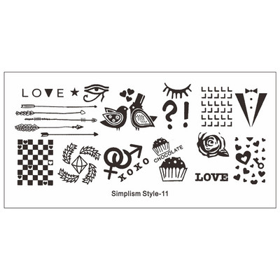 Πλάκα για σφράγιση νυχιών φύλλων φοίνικα Πρότυπα σφραγίδας νυχιών με λωρίδες λουλουδιών φύλλα floral εκτύπωσης στένσιλ γραμμή δαντέλας γράμμα κρανίο πόκερ