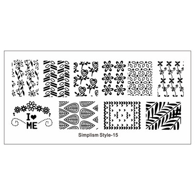 Πλάκα για σφράγιση νυχιών φύλλων φοίνικα Πρότυπα σφραγίδας νυχιών με λωρίδες λουλουδιών φύλλα floral εκτύπωσης στένσιλ γραμμή δαντέλας γράμμα κρανίο πόκερ