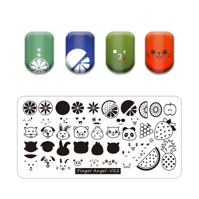 Πλάκα για σφράγιση νυχιών φύλλων φοίνικα Πρότυπα σφραγίδας νυχιών με λωρίδες λουλουδιών φύλλα floral εκτύπωσης στένσιλ γραμμή δαντέλας γράμμα κρανίο πόκερ