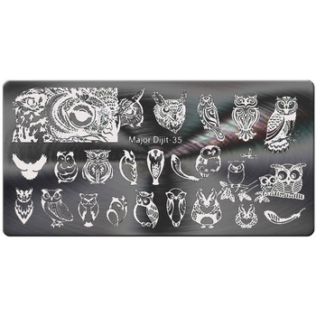 Major Dijit Dream Catcher Nail Stamping Plates 3D Flower Owl Pattern Nail Art Template Изображение на плоча Шаблон за нокти Инструменти 31-40