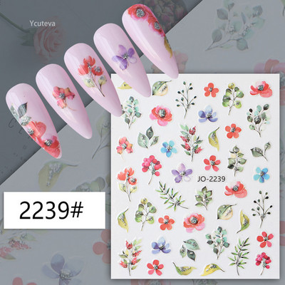 Spalvingi nagų lipdukai, lipdukai lipdukai, priedai, perkeliami, manikiūrai, gėlių lipdukai „pasidaryk pats“