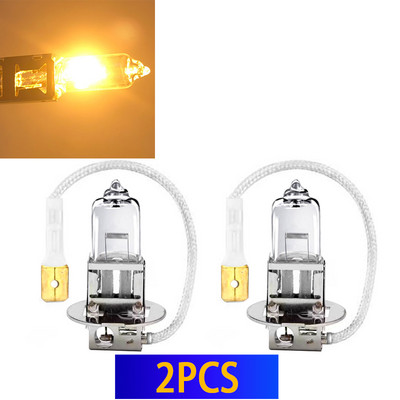 2TK H3 DC 12V 55W halogeentuled läbipaistvast klaasist esiküljel udupirnidele esitulede laternate soe valge auto stiil Parkimine 4300K auto 1tk