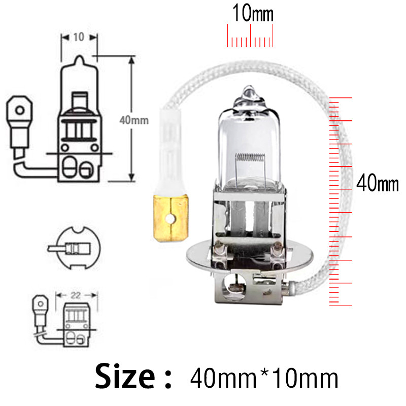 2TK H3 DC 12V 55W halogeentuled läbipaistvast klaasist esiküljel udupirnidele esitulede laternate soe valge auto stiil Parkimine 4300K auto 1tk