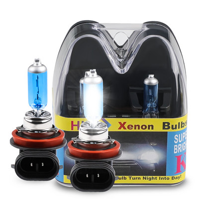 H11 6000k Super bijela žarulja za halogena svjetla 12v 55w Žarulja za prednja svjetla za automobil H11 Bijela halogena žarulja za prednja svjetla Dodaci za automobil