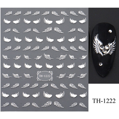 Mustvalgete tähtedega küünekleebis Abstraktne kunst Sõnad Silt 3D Disain Liugurid Graffiti Joone Kleebised Foolium maniküüri tarvikud