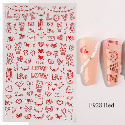 Mustvalgete tähtedega küünekleebis Abstraktne kunst Sõnad Silt 3D Disain Liugurid Graffiti Joone Kleebised Foolium maniküüri tarvikud