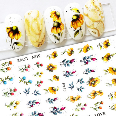 Mustvalgete tähtedega küünekleebis Abstraktne kunst Sõnad Silt 3D Disain Liugurid Graffiti Joone Kleebised Foolium maniküüri tarvikud