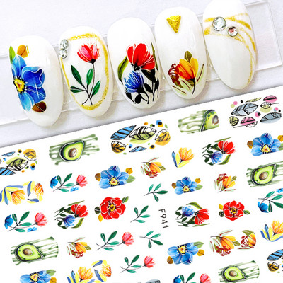 Mustvalgete tähtedega küünekleebis Abstraktne kunst Sõnad Silt 3D Disain Liugurid Graffiti Joone Kleebised Foolium maniküüri tarvikud