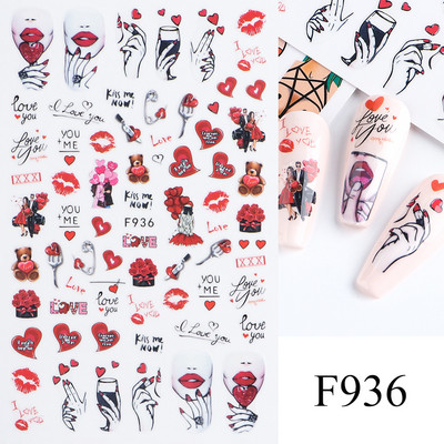 Mustvalgete tähtedega küünekleebis Abstraktne kunst Sõnad Silt 3D Disain Liugurid Graffiti Joone Kleebised Foolium maniküüri tarvikud