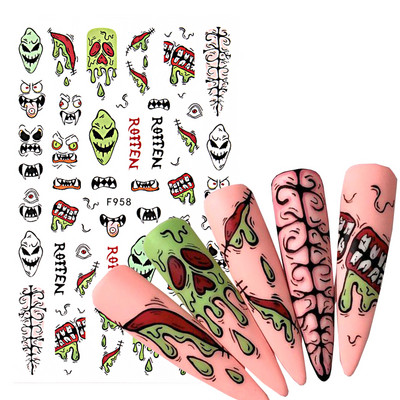 Mustvalgete tähtedega küünekleebis Abstraktne kunst Sõnad Silt 3D Disain Liugurid Graffiti Joone Kleebised Foolium maniküüri tarvikud