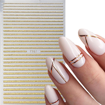 Must-valgete tähtedega küünekleebised 3D-grafiti abstraktne võlu joon, silt Kunst Sõnad liugur Disain Holograafilised kleebised maniküür CHJO