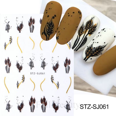 Leopard uzorak 3D naljepnica za nokte Zlatna metalna linija Klizači Zebra pruge Mlijeko Krava Tigar Životinjske kože Dizajn Tetovaže Manikura Dekor