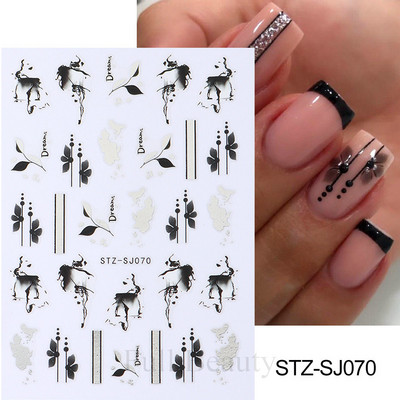 Leopard uzorak 3D naljepnica za nokte Zlatna metalna linija Klizači Zebra pruge Mlijeko Krava Tigar Životinjske kože Dizajn Tetovaže Manikura Dekor