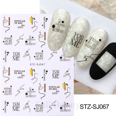 Leopard uzorak 3D naljepnica za nokte Zlatna metalna linija Klizači Zebra pruge Mlijeko Krava Tigar Životinjske kože Dizajn Tetovaže Manikura Dekor