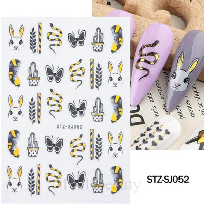 Leopard uzorak 3D naljepnica za nokte Zlatna metalna linija Klizači Zebra pruge Mlijeko Krava Tigar Životinjske kože Dizajn Tetovaže Manikura Dekor