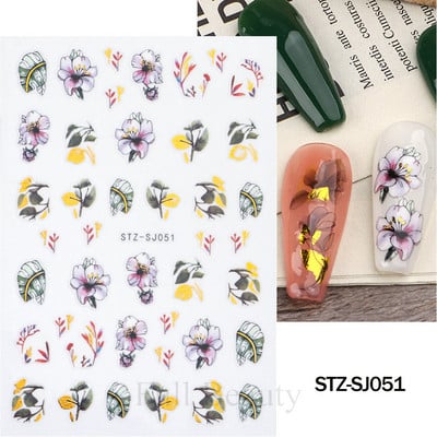 Leopard uzorak 3D naljepnica za nokte Zlatna metalna linija Klizači Zebra pruge Mlijeko Krava Tigar Životinjske kože Dizajn Tetovaže Manikura Dekor