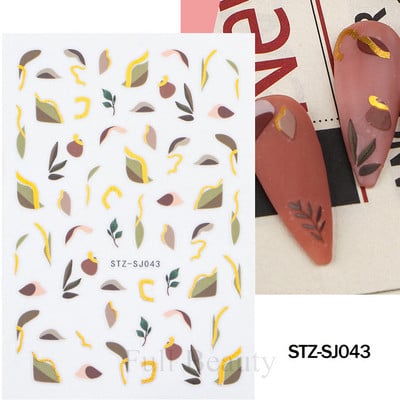 Leopard uzorak 3D naljepnica za nokte Zlatna metalna linija Klizači Zebra pruge Mlijeko Krava Tigar Životinjske kože Dizajn Tetovaže Manikura Dekor