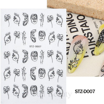 Leopard uzorak 3D naljepnica za nokte Zlatna metalna linija Klizači Zebra pruge Mlijeko Krava Tigar Životinjske kože Dizajn Tetovaže Manikura Dekor