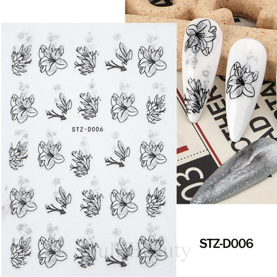 Leopard uzorak 3D naljepnica za nokte Zlatna metalna linija Klizači Zebra pruge Mlijeko Krava Tigar Životinjske kože Dizajn Tetovaže Manikura Dekor