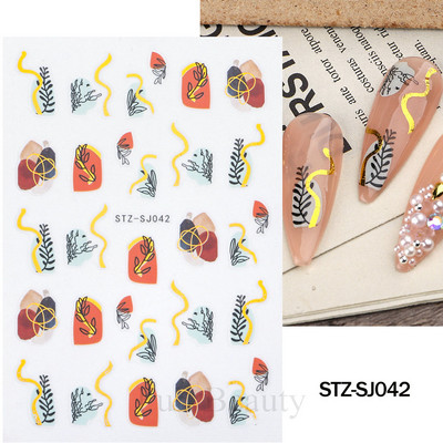 Leopard uzorak 3D naljepnica za nokte Zlatna metalna linija Klizači Zebra pruge Mlijeko Krava Tigar Životinjske kože Dizajn Tetovaže Manikura Dekor