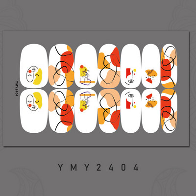 14 tips New Ins Style Hit χρώμα Αυτοκόλλητο νυχιών Καλοκαιρινό αδιάβροχο αυτοκόλλητο για γκράφιτι μανικιούρ με πλήρες κάλυμμα