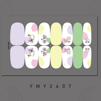 14 tips New Ins Style Hit χρώμα Αυτοκόλλητο νυχιών Καλοκαιρινό αδιάβροχο αυτοκόλλητο για γκράφιτι μανικιούρ με πλήρες κάλυμμα