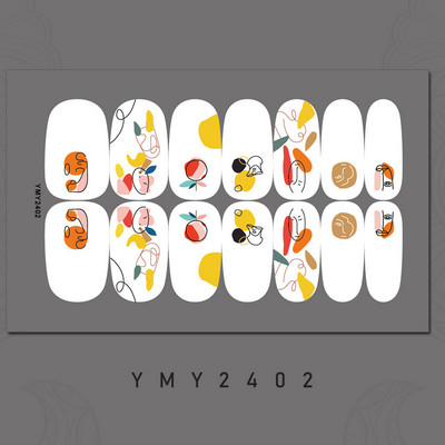 14 tips New Ins Style Hit χρώμα Αυτοκόλλητο νυχιών Καλοκαιρινό αδιάβροχο αυτοκόλλητο για γκράφιτι μανικιούρ με πλήρες κάλυμμα