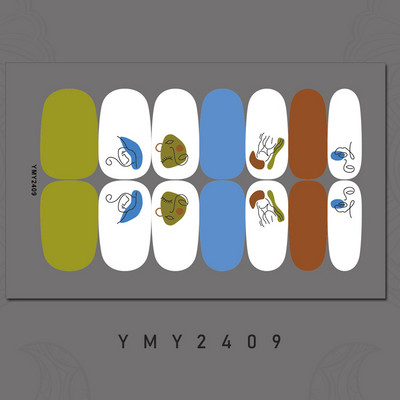 14 tips New Ins Style Hit χρώμα Αυτοκόλλητο νυχιών Καλοκαιρινό αδιάβροχο αυτοκόλλητο για γκράφιτι μανικιούρ με πλήρες κάλυμμα