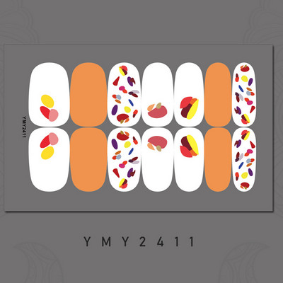 14 tips New Ins Style Hit χρώμα Αυτοκόλλητο νυχιών Καλοκαιρινό αδιάβροχο αυτοκόλλητο για γκράφιτι μανικιούρ με πλήρες κάλυμμα