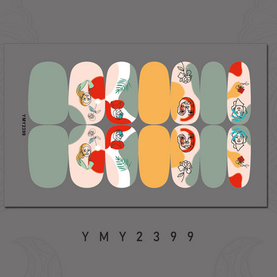 14 tips New Ins Style Hit χρώμα Αυτοκόλλητο νυχιών Καλοκαιρινό αδιάβροχο αυτοκόλλητο για γκράφιτι μανικιούρ με πλήρες κάλυμμα