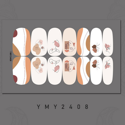 14 tips New Ins Style Hit χρώμα Αυτοκόλλητο νυχιών Καλοκαιρινό αδιάβροχο αυτοκόλλητο για γκράφιτι μανικιούρ με πλήρες κάλυμμα